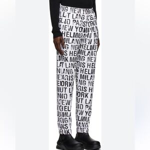Helmut Lang White All-Over Jogger Lounge Pants